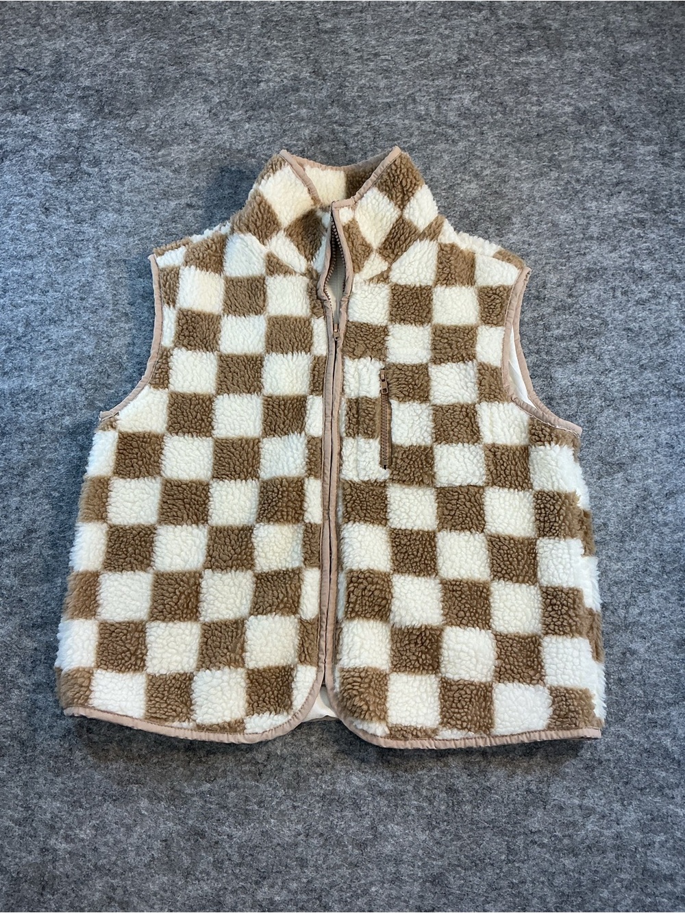 Checkerboard Sherpa Vest Size S